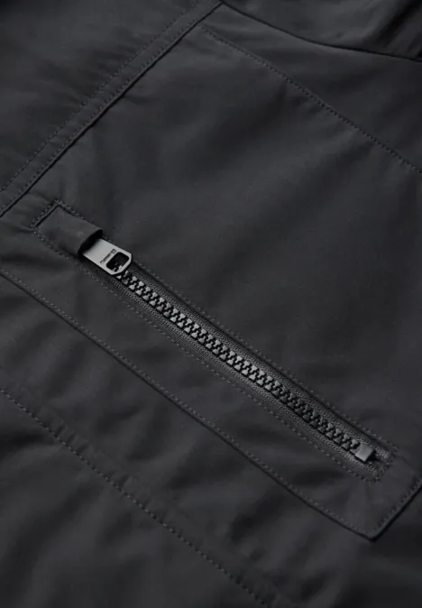 Gevoerd jack met capuchon brilliant black
