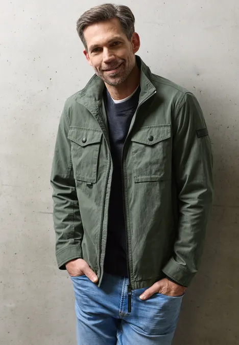 Jas met gewassen look safari green Jas met gewassen look safari green