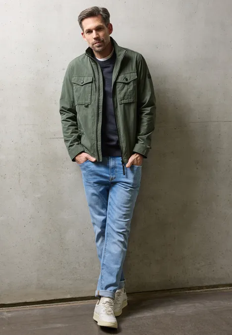 Jas met gewassen look safari green Jas met gewassen look safari green