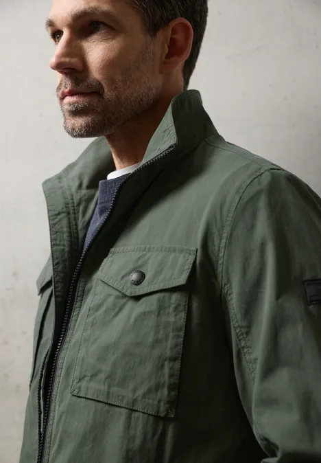 Jas met gewassen look safari green Jas met gewassen look safari green
