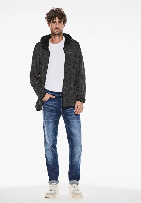Hoodie Jacke mit Fleece anthra grey melange