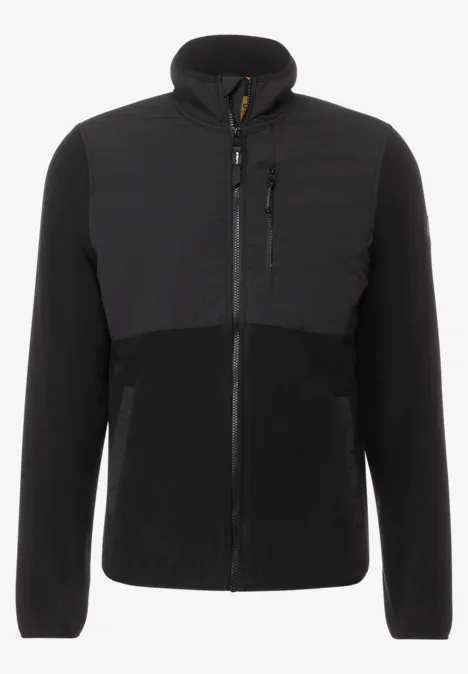 Fleecejacke im Materialmix Black