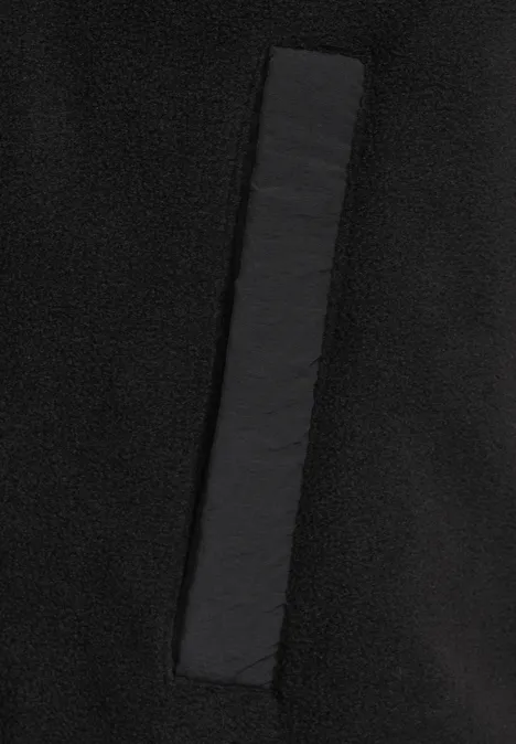 Fleecejacke im Materialmix Black