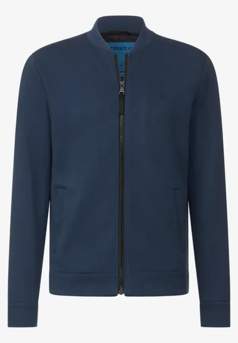 Blouson in piqué-kwaliteit dark dust blue