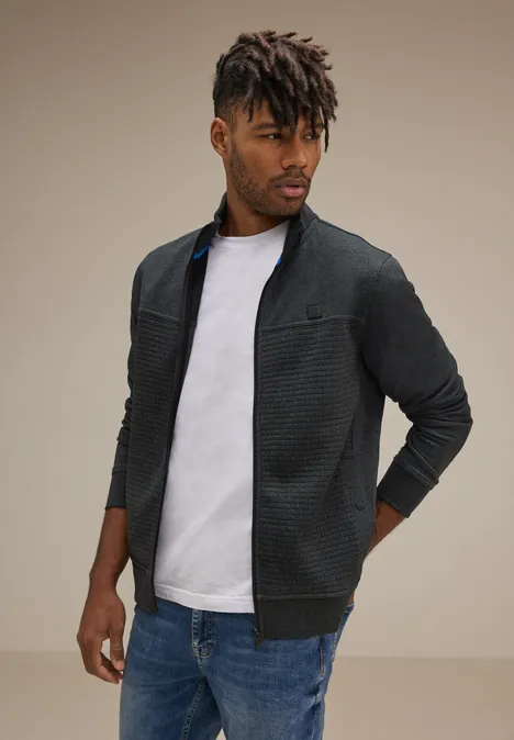 Strukturmix Sweatjacke anthra grey melange Strukturmix Sweatjacke anthra grey melange