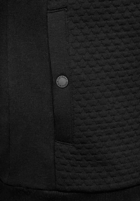 Sweatjacke mit Materialmix Black