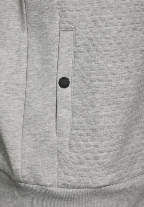 Sweatjacke mit Materialmix warm grey melange