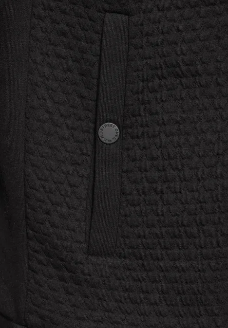 Sweatjacke mit Materialmix Black
