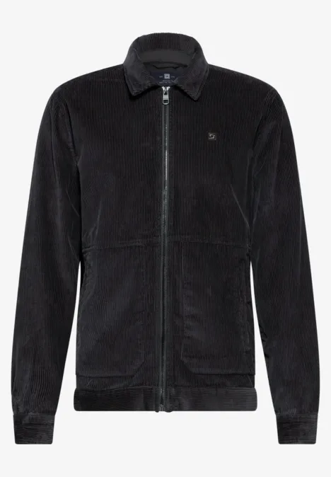 Corduroy overhemd met rits graphite grey