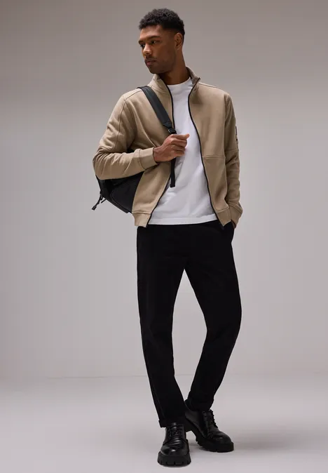 Zacht sweatjack cosy beige
