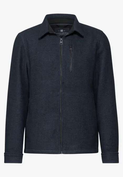 Twill overshirt met rits infinite blue