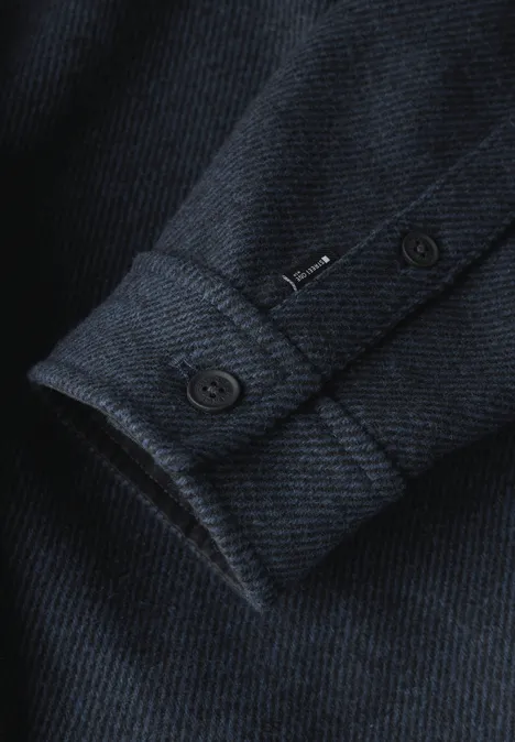 Twill overshirt met rits infinite blue