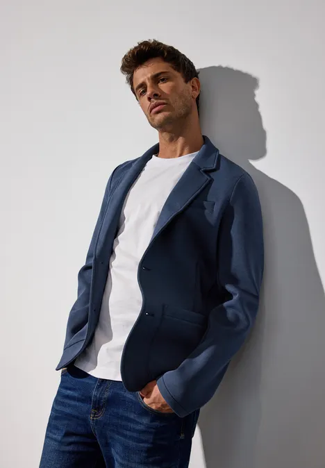 Piquée Scuba-Sakko bold blue