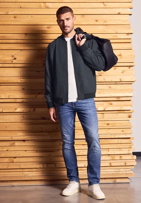 Blouson met wol nightwalk blue