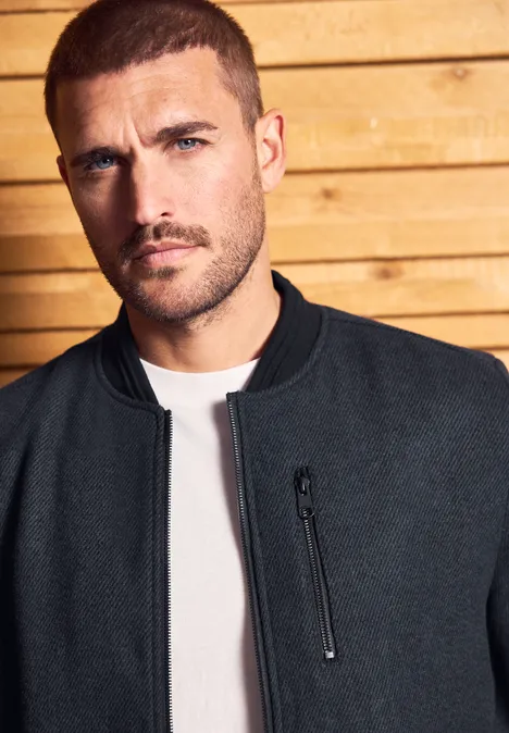 Blouson met wol nightwalk blue
