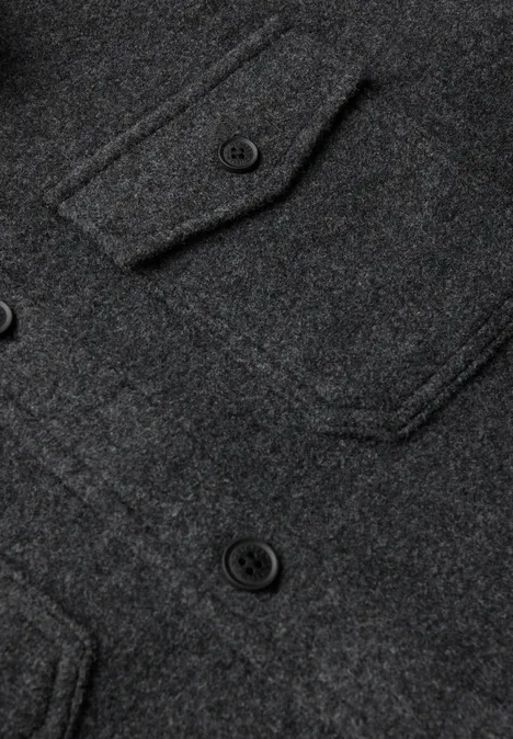 Overhemd met wol ash grey melange