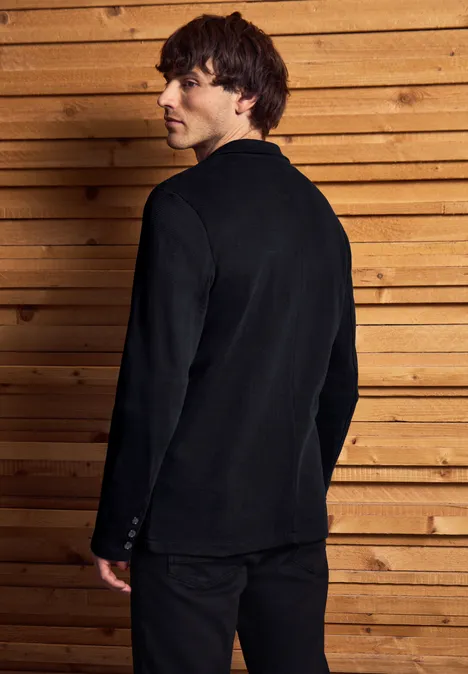 Jas met structuur Black