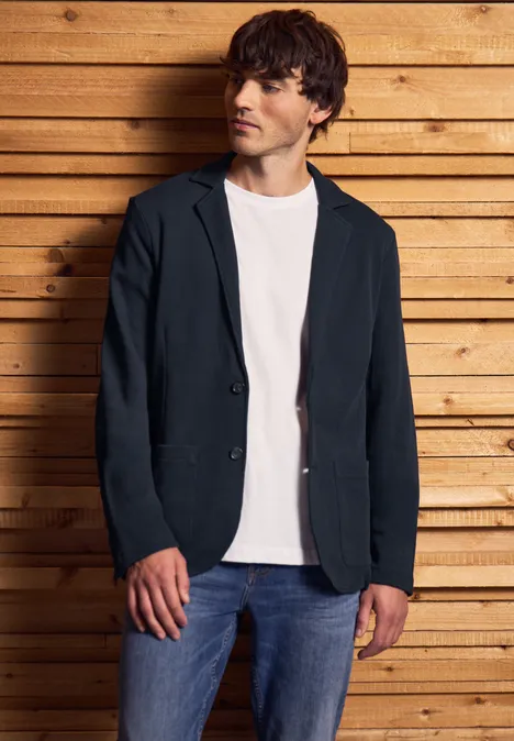 Jas met structuur night blue Jas met structuur night blue