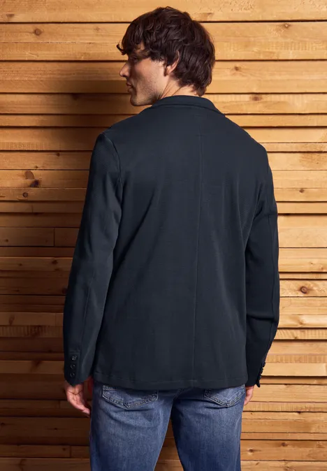 Jas met structuur night blue