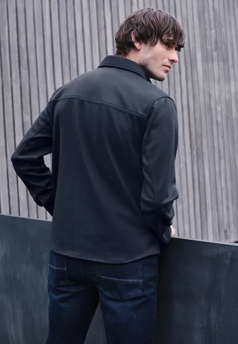 Twill-Overshirt summer night blue