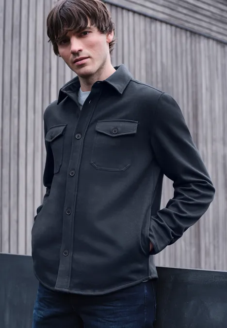 Twill-Overshirt summer night blue