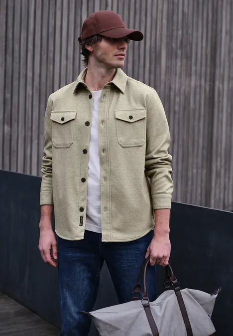 Twill-Overshirt sandy beige