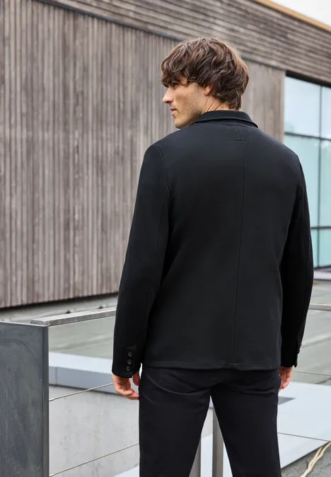 Piqué jersey jas Black Piqué jersey jas Black