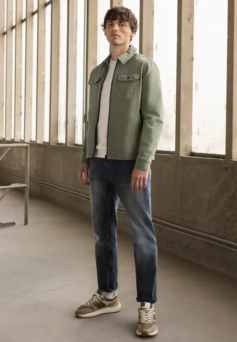 Overshirt im Washed-Look rustic green