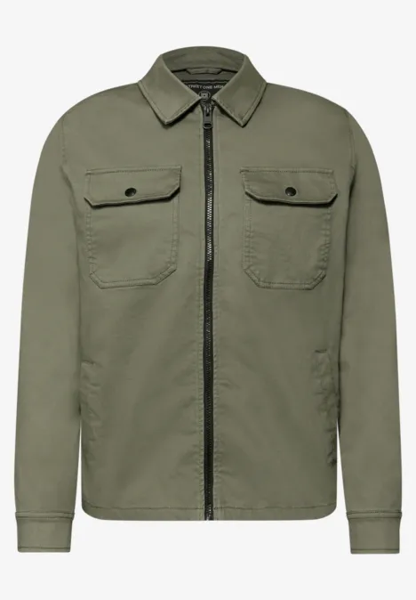 Overshirt im Washed-Look rustic green