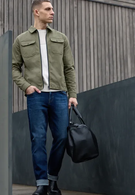 Overshirt im Washed-Look rustic green