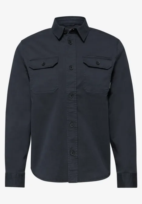 Overshirt farbowany metodą Garment Dye dark ink blue