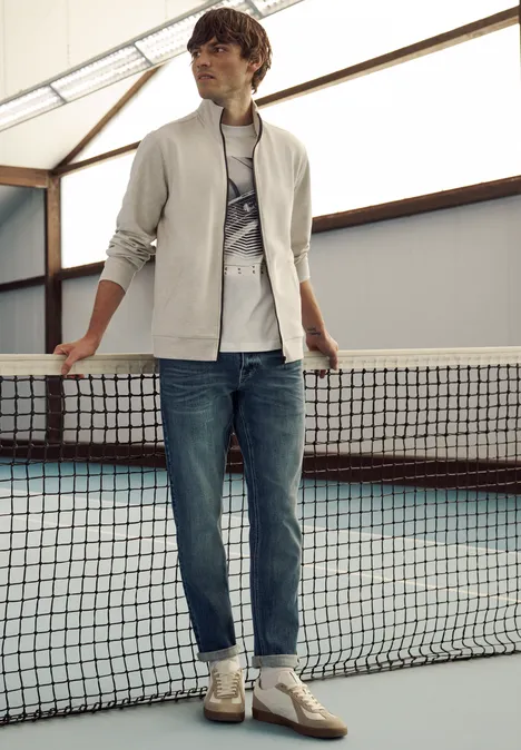 Veste avec col montant en look mélangé white sand