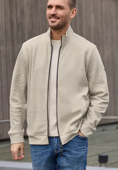 Veste avec col montant en look mélangé white sand