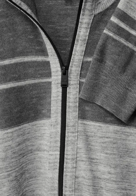 Vest met gestreept patroon stone grey melange
