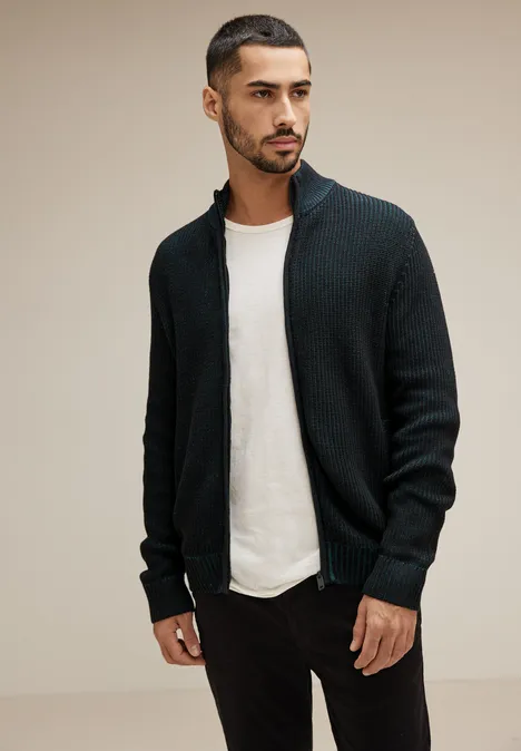 Struktur Cardigan mit Zipper Black Struktur Cardigan mit Zipper Black
