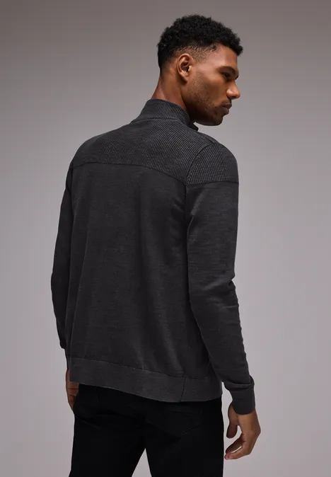 Vest met rits faded black