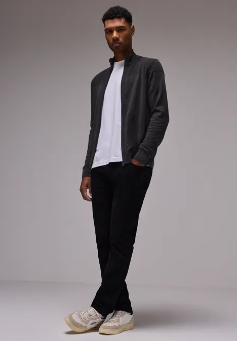 Vest met rits faded black