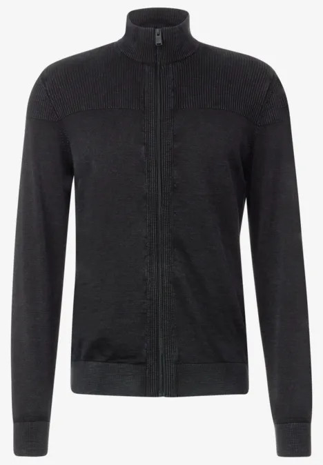 Vest met rits faded black