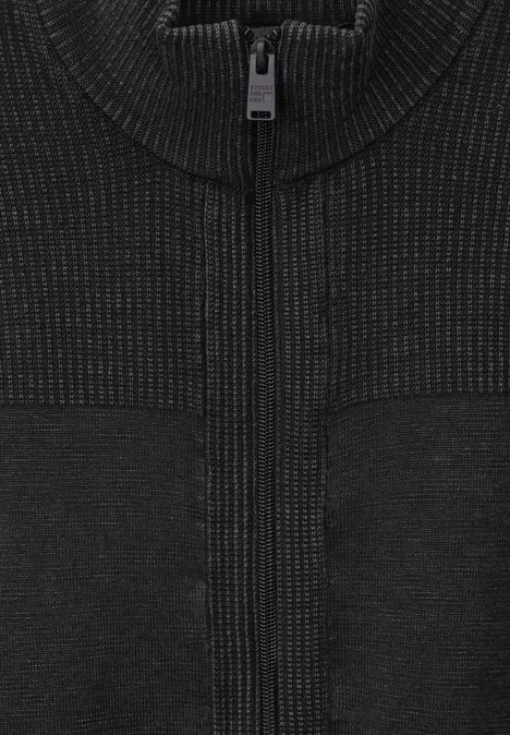 Vest met rits faded black