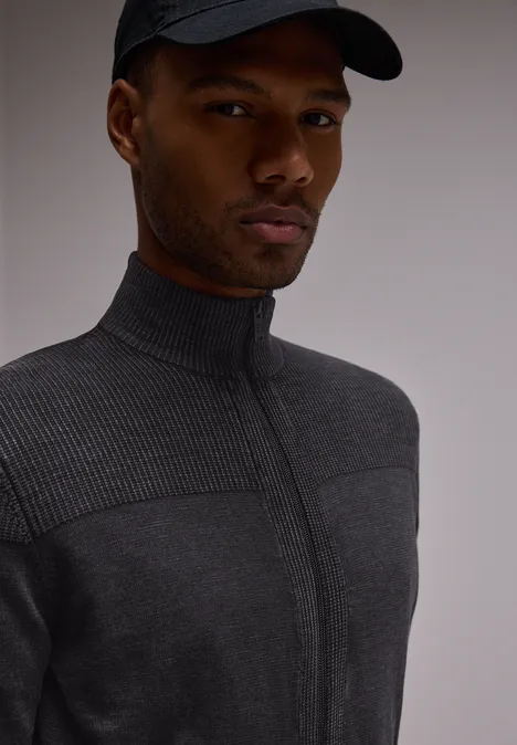 Vest met rits faded black