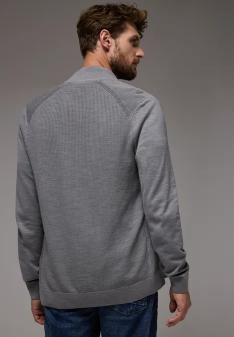Cardigan met gewassen look thunder grey