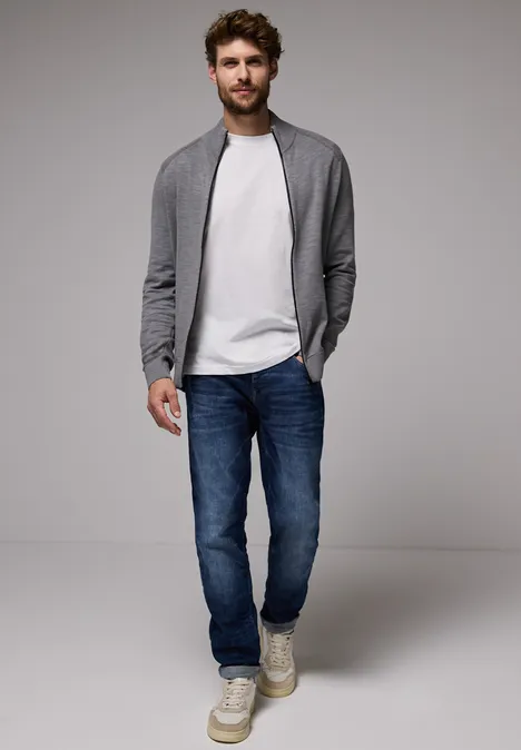 Cardigan met gewassen look thunder grey