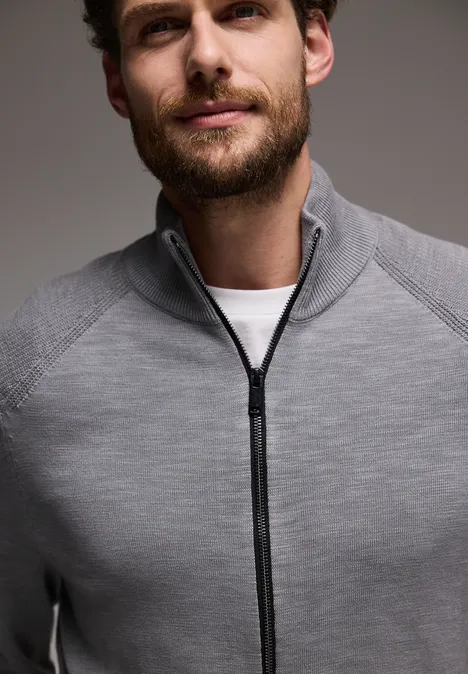 Cardigan met gewassen look thunder grey