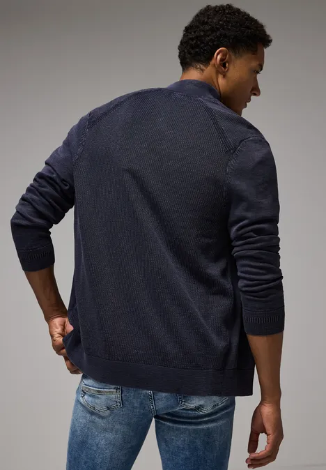 Cardigan met gewassen look nightfall blue Cardigan met gewassen look nightfall blue