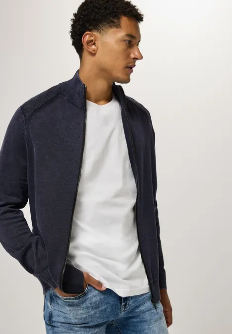 Cardigan met gewassen look nightfall blue Cardigan met gewassen look nightfall blue