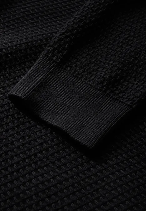 Gestructureerd jack met ritssluiting Black