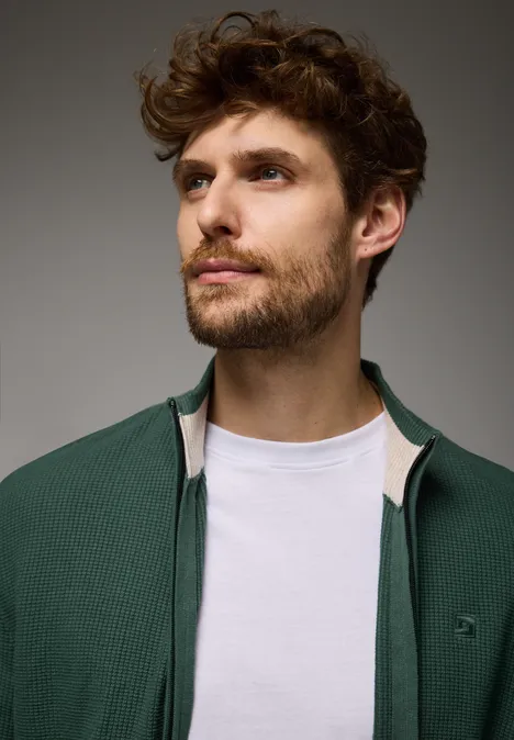 Strukturjacke mineral green