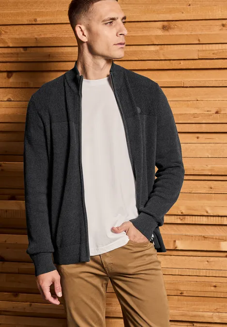 Two-Tone Strukturjacke anthra grey melange
