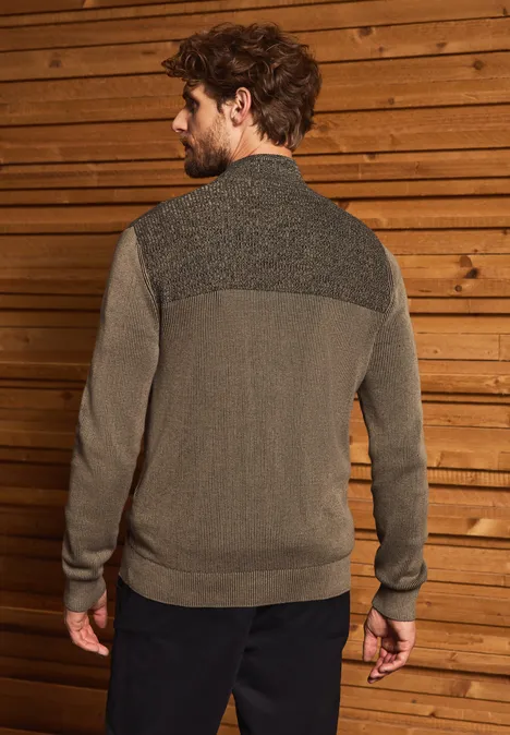 Two-Tone Strukturjacke dull brown