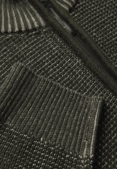 Strickjacke mit Zipper dark olive green